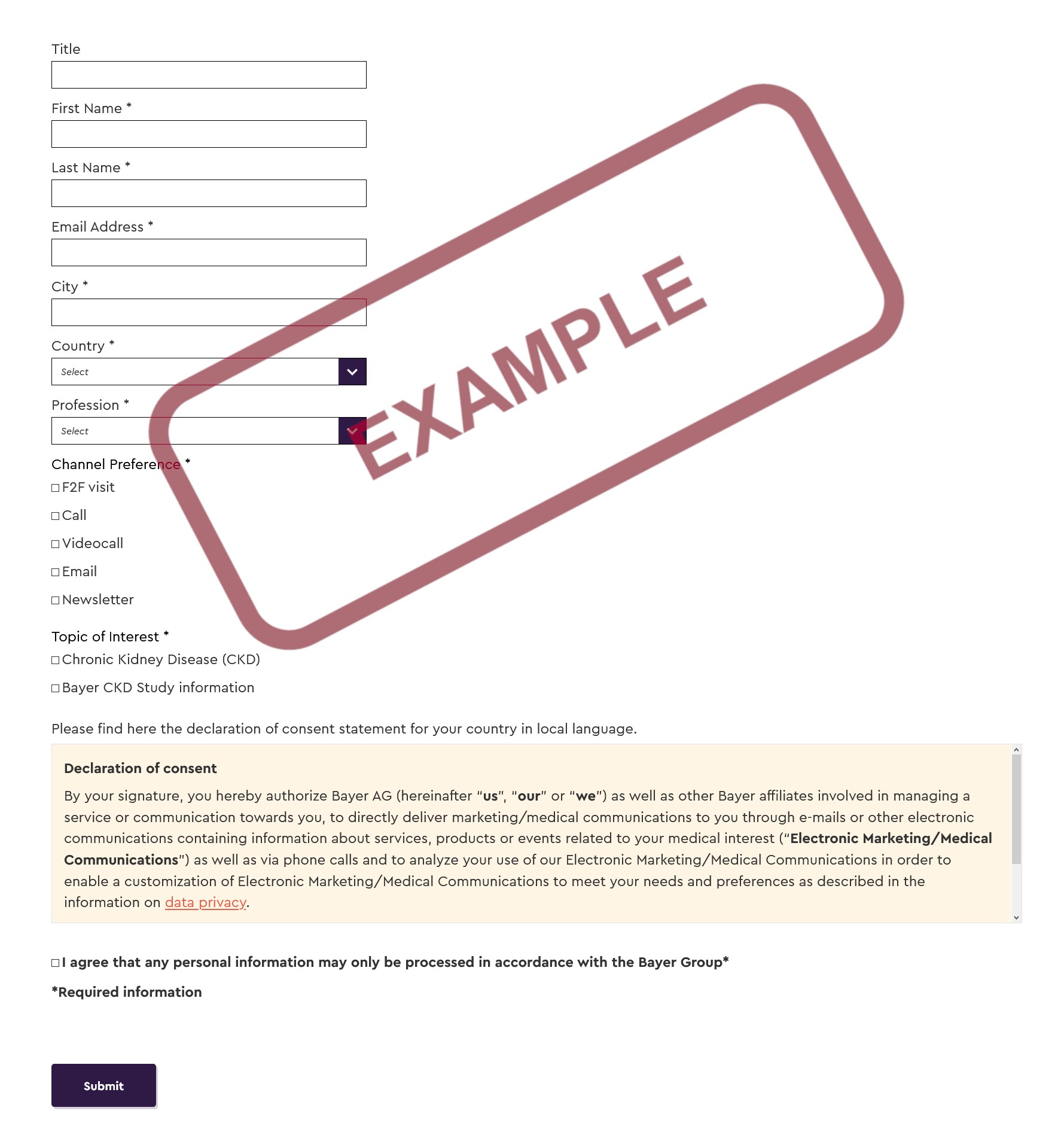 Sign-up example Sign-up example